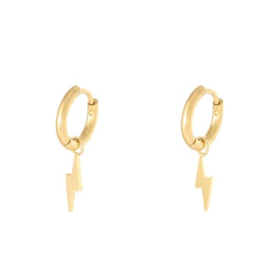 Yehwang - Thunder - oorbellen - sieraden - dames - goudkleurig - bliksem - trendy - ring oorbel met hanger - Ibiza style