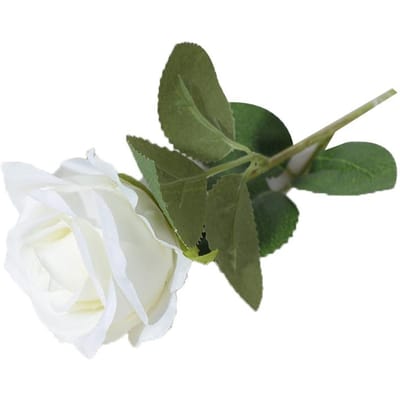 Gesimuleerde Zijden Bloemen Rozen Huis Woonkamer Simulatie Bloemen Decoratieve Ornamenten Kunstmatig wit