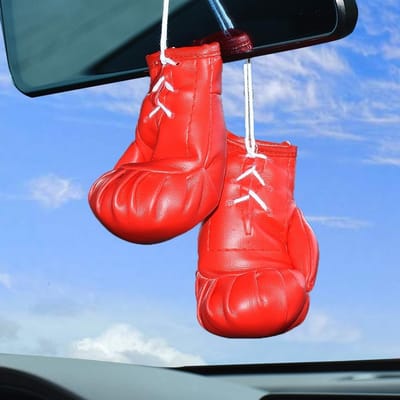 Mini-bokshandschoenen voor autospiegel - Hanger - Rood - Leuk auto-accessoire - SnelShoppen