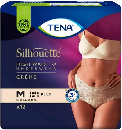 Tena Silhouette Plus Creme - Hoge taille Medium - 12 pakken van 9 stuks