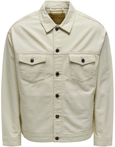 O&S Overhemd Jack Uni Lange Mouwen met Kraag & Zakken Overgangsjas Knoopsluiting Houthakkershemd ONSEND