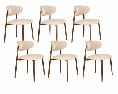 Housecraft Living Noor Eetkamerstoelen Beige - Set van 6