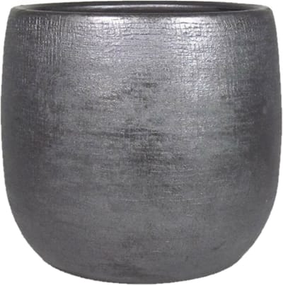 Floran Plantenpot Mira - keramiek - zwart - 29 x 27 cm - bloempot