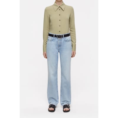 Closed Slim Blouse Sage Tea Size: L | Long-Sleeved Tops Outlet | Dames | Beige