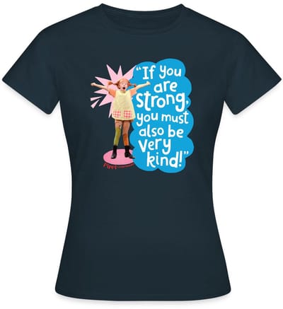 Pippi Langkous Gestrekte Pippi Met Spreuk T-Shirt Dames