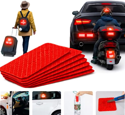 Rechthoekige Auto Reflecterende Stickers – 10 Stuks – Rood – Zelfklevende Waarschuwingsstickers – Voor Auto, Fiets & Motor