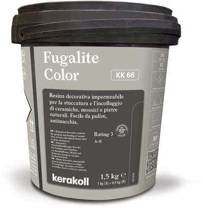 Kerakoll Fugalite Epoxy Voegmiddel KK66 - Kleur 66 Grijs - 1,5 kg Voegmortel voor Tegels & Natuursteen - Verkrijgbaar in 50 Kleuren - Greenbuild rating 4