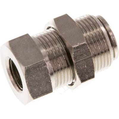 8mm x G1/8'' Messing Insteekfitting Binnendraad Schotdoorvoer NBR