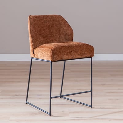 Bronx71® Barkruk Momo chenille koper 73 cm - barstoel