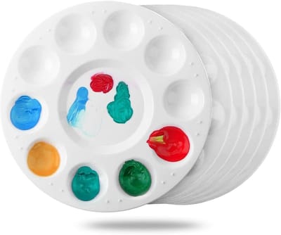 longziming -Verfpalet Set van 6 – Kunststof Schilderspaletten voor Acryl, Waterverf & DIY Knutselprojecten – Lichtgewicht & Herbruikbaar voor Kinderen en Volwassenen
