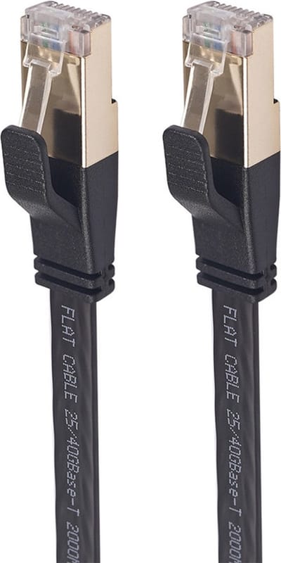 Provium - CAT8 Ethernet kabel - netwerkkabel - Gigabit - 40 Gbps - S/FTP afgeschermd - CAT 8 LAN Internetkabel - RJ45 - 0,5 meter - zwart