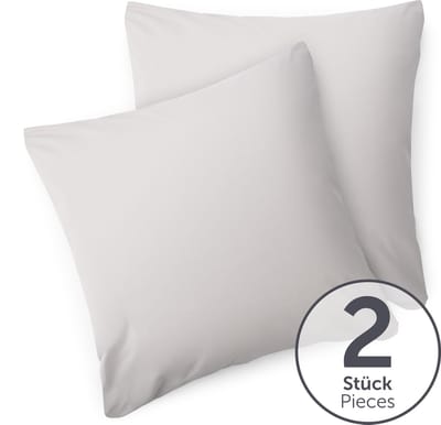 Blumtal - Set Van 2 Kussenslopen - Superzachte Premium Jersey Kussenhoes - 100% Katoen - 80 x 80 cm - Lichtgrijs