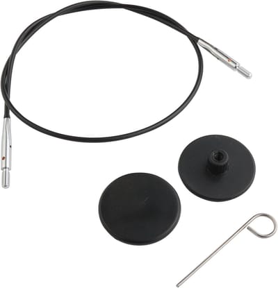 Breikabel Verwisselbaar - Verstevigde Koorden - Diverse Breiprojecten - Roestvrij Staal Nylon - 30cm Lengte - Zwart