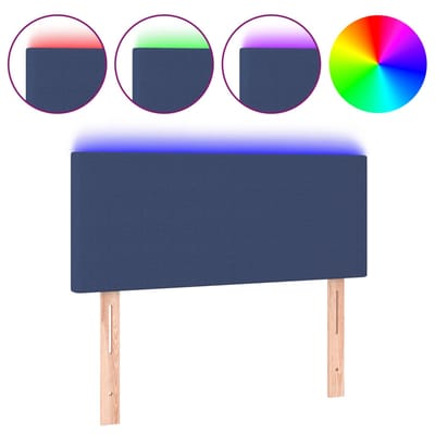vidaXL - Hoofdbord - LED - 90x5x78/88 - cm - stof - blauw