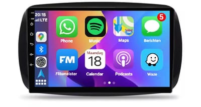 Autoradio 2/32GB met Carplay en Android auto | Geschikt voor Mercedes benz Smart Fortwo en forfour 2014-2020 | Radio scherm met Navigatie | 2014 2015 2016 2017 2018 2019 2020 | C453 A453 W453 435 EQ 453 for two four