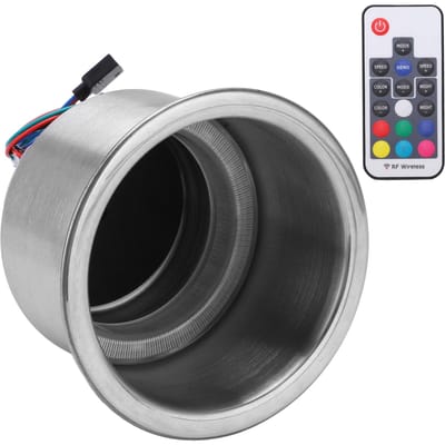 Boot Beker Drankhouder Roestvrij Staal Marine RGB Bekerhouder Rek met Afstandsbediening voor Jacht RV Vrachtwagen black