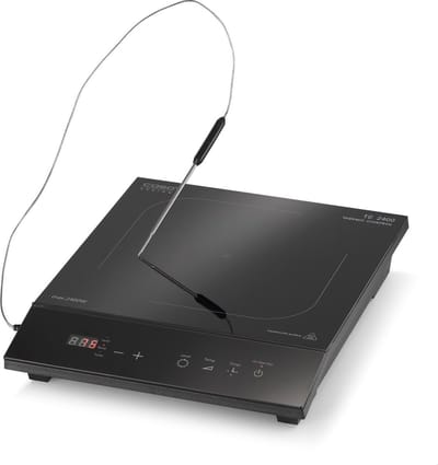 CASO Enkele vrijstaande inductieplaat TC2400 met Thermo Control, verstelbare temperatuur van 60-240 °C, 2400 Watt, Inclusief Thermo Control thermometer