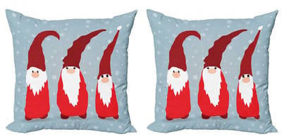 ABAKUHAUS Gnom Kussenhoes – Set – 2x50x50 cm – Dubbelzijdig – Rits – Microvezel – Vermiljoen