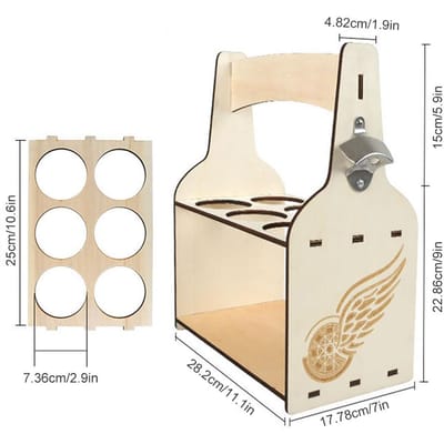 Porte-bouteilles en bois naturel DIY Support à bouteilles de bière en bois rustique Décoration pour la maison, la cuisine, le rangement des bouteilles de vin white