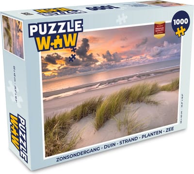 Puzzel Zonsondergang - Duin - Strand - Planten - Zee - Legpuzzel - Puzzel 1000 stukjes volwassenen