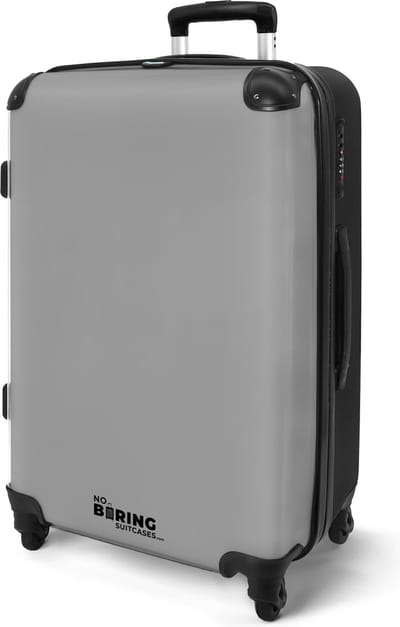 NoBoringSuitcases.com® - Koffer groot grijs - Grijze rolkoffer lichtgewicht - Reiskoffer met 4 wielen - Valies - Grote trolley XL - 20 kg bagage - Large suitcase