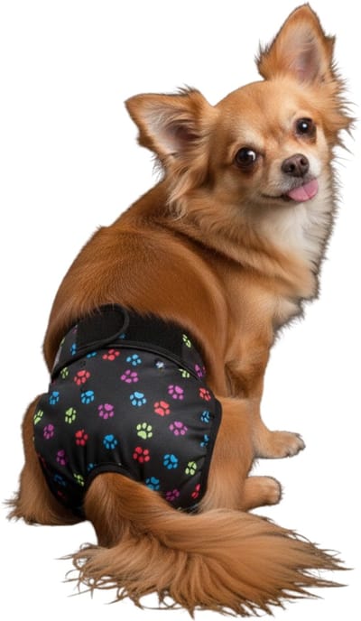 Sharon B - Loopsheidbroekje zwart met gekleurde pootjes XS - Bij loopsheid, incontinentie bij teefjes - Hondenluier - Verstelbaar 14-21 cm - Voor honden