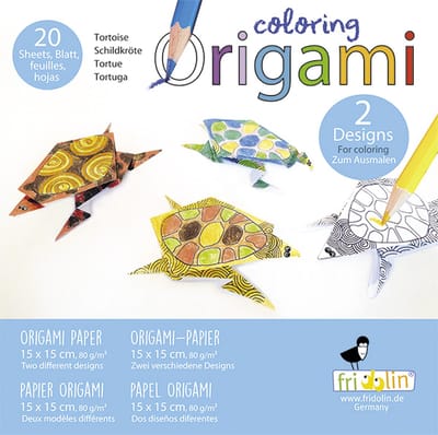 FRIDOLIN Kleurplaten Origami - Schildpad.