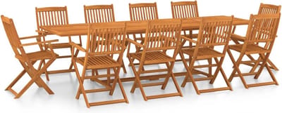 vidaXL - 11-delige - Tuinset - 280x90x75 - cm - massief - acaciahout