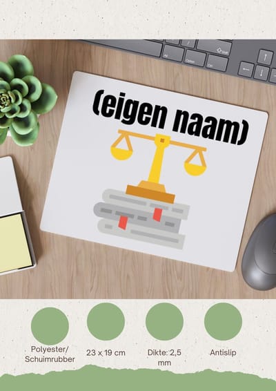Akyol - advocaat weegschaal (met eigen naam) Muismat - Advocaat - advocaten - met eigen naam - leuk cadeau voor iemand die advocaat is - cadeau - kado - 23 bij 19 cm