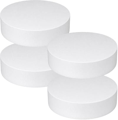 Piepschuim vormen - cirkel - 4x - D25 x 4 cm - styropor hobby / DIY vorm - basis knutselfiguren