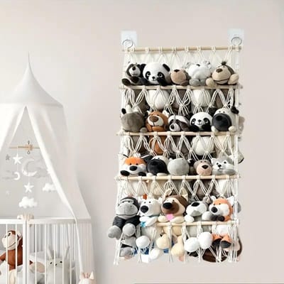 Bovista Knuffel Net - Hangmat - Speelgoed - Opbergsysteem - Hangmat Voor Knuffels - Organizer - Wit