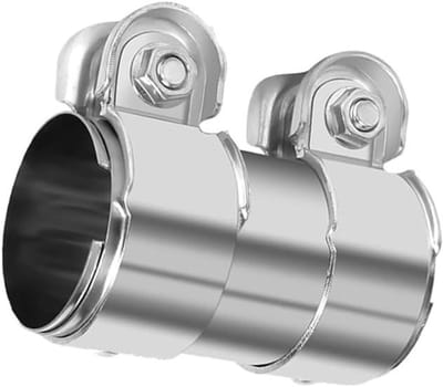 Dailygoods - Uitlaatklem, buisverbinder, Ø 55 mm / L125 mm, dubbele uitlaatpijpklem, dubbele klem, uitlaatsysteem met dubbele klem, universeel uitlaatsysteem, voor uitlaatpijp met 55 mm diameter
