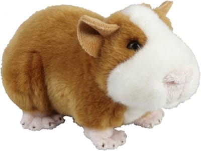 Ravensden Pluche cavia knuffel - bruin/wit - 18 cm - speelgoed knuffeldieren - huisdieren