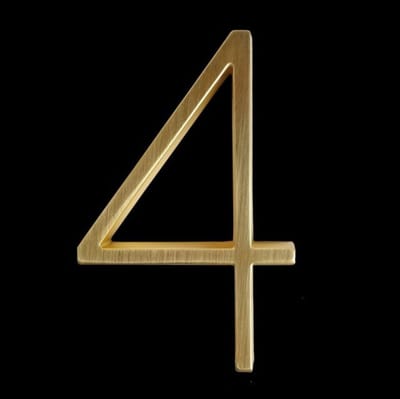 Huisnummer Goud 12,5 cm nr. 4 - Gouden Huisnummer - modern huisnummer 125 mm