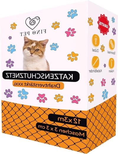 Kattennet Balkon - Veiligheidsnet Kat - Kattenbescherming Buiten - Draadversterkt Extra Robuust - 12 x 3 Meter - Zwart