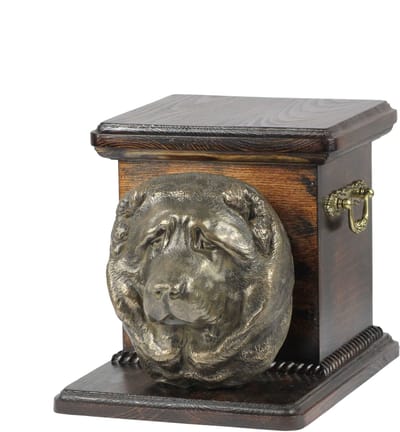 Elegante urn hond voor hondenas met beeldje van Kaukasische Herder