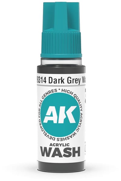 AK 3rd Gen Acrylics: Dark Grey Wash (18ml)
