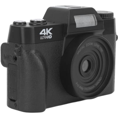 Appareil photo numérique avec microphone et éclairage d'appoint, 1 500 mAh, 3 pouces, zoom numérique 16x, 48 MP HD 4K, pour vlogging