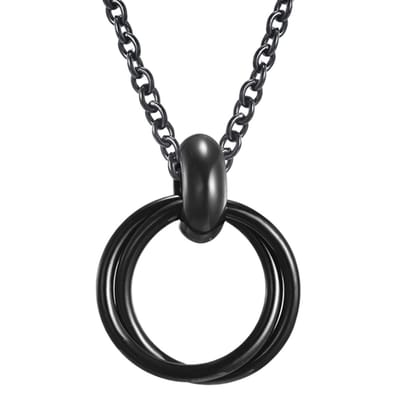 LGT Jewels Dubbele Cirkel kettinghanger RVS Zwart