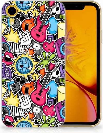Back Cover voor Apple iPhone Xr Silicone Back Cover Punk Rock