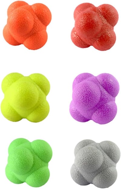 Dailygoods- Trainingsballen 6 Stuks - Hexagonale Reactieballen - Zacht Rubber - Hand-oogcoördinatie - Dynamische Rebound - 5,5 cm