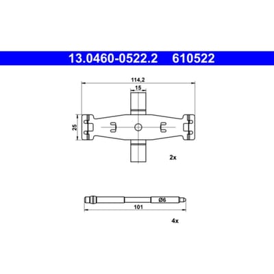 Montageset, remblokset ATE 13.0460-0522.2