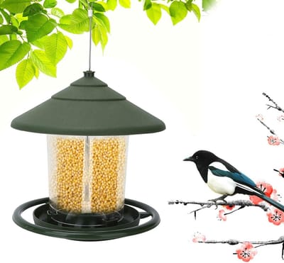 Panorama Voederhuis voor Wilde Vogels, Hangende Vogelvoeders voor Tuin, Eekhoornbestendige Voedercontainer voor Tuinieren en Vogels, 6.5 x 6.3cm
