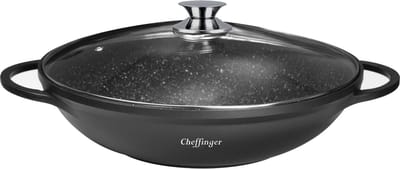Luxe Wokpan met deksel 36 cm - Inductie - Alle Warmtebronnen - Aziatisch Koken - Oriantal Cooking