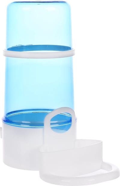 Flamingo Drinkfontein voor Vogels - Gisa - Voederfontein - Met Opstap - Blauw / Wit - 7,5x14,5x16,5cm