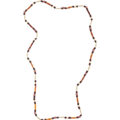 Behave – Ketting – Houten kralen – Bruin;Oranje;Beige – 90 cm – Boho Chic