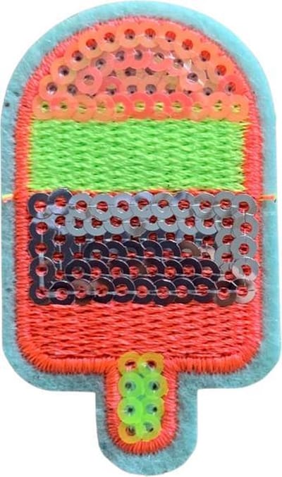 Ijs zomer girls pailletten strijk embleem - patch - patches - stof & strijk applicatie 2 x 3 cm [carnaval]