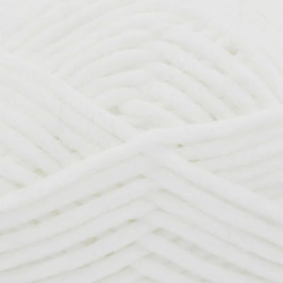 Chunky Chenille Breigaren Wit 100 Gram - Zacht Garen voor Truien en Dekens