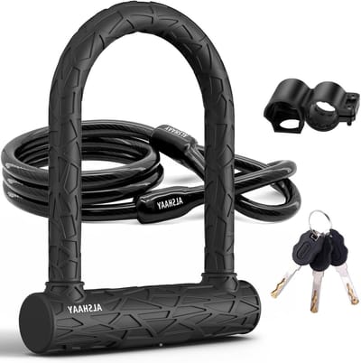 Fiets U-slot - Krachtig Beveiliging - Diefstal Preventie - Siliconen Bescherming - 21x16 cm - Zwart