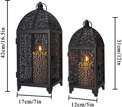 Golaro Kaarsenhouder - Kandelaar - Kaarshouder Zwarte Vintage - Kaarslantaarns - Kaars Lantaarn Decoratieve - Kandelaar Nachtlamp